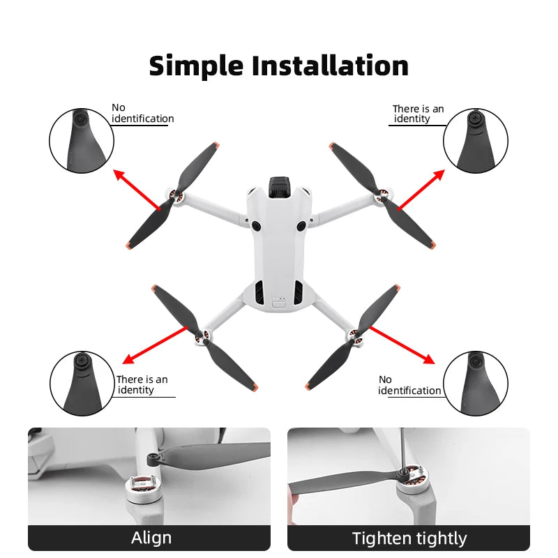4 pares de repuesto de hélice para DJI MINI 4 PRO