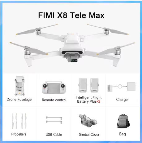 FIMI X8 TELE MAX Combo / No Combo / Gimbal de 3 ejes 4K HDR 48MP 30x