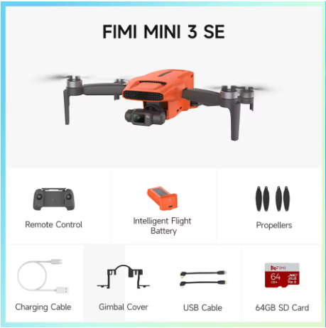 Dron FIMI MINI 3 SE Gimbal de 3 ejes 4K 30fps 9km rango 245g